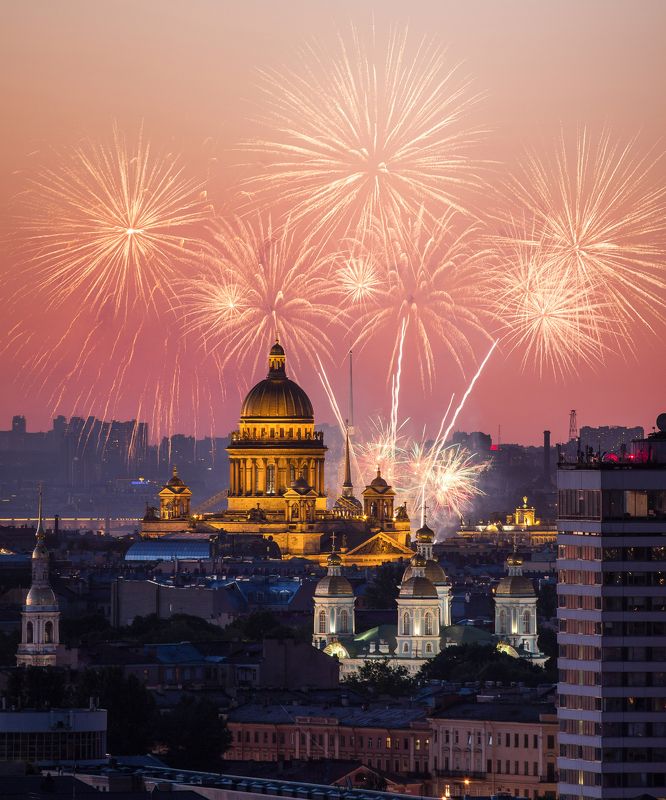 sain-petersburg, russia, fireworks,  День города фото превью