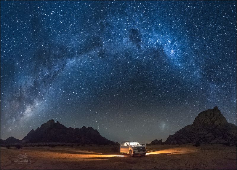 Намибия, ночь, пейзаж,  Ночное небо Намибии фото превью