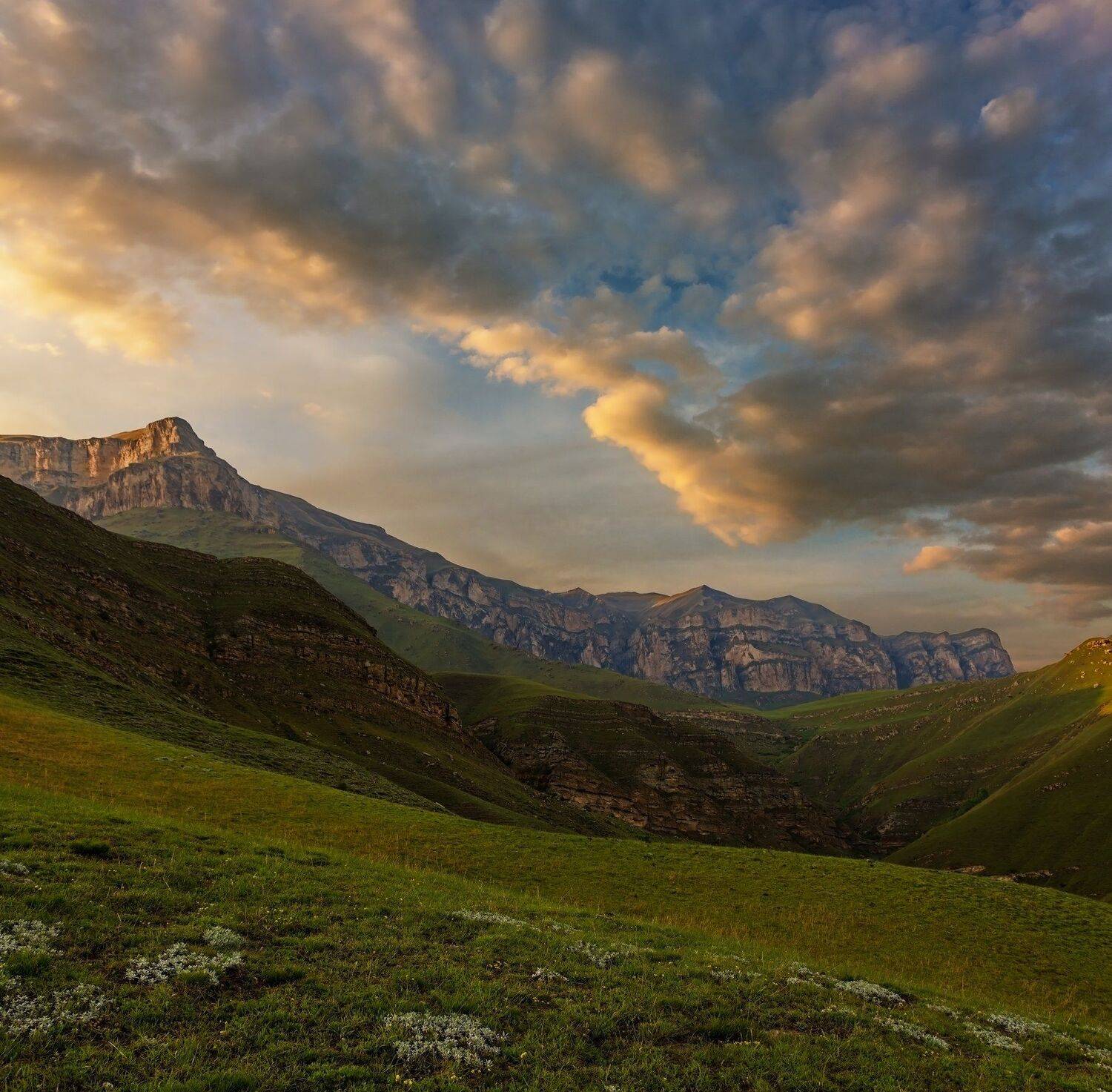 горы, закат, кавказ, Эстелла