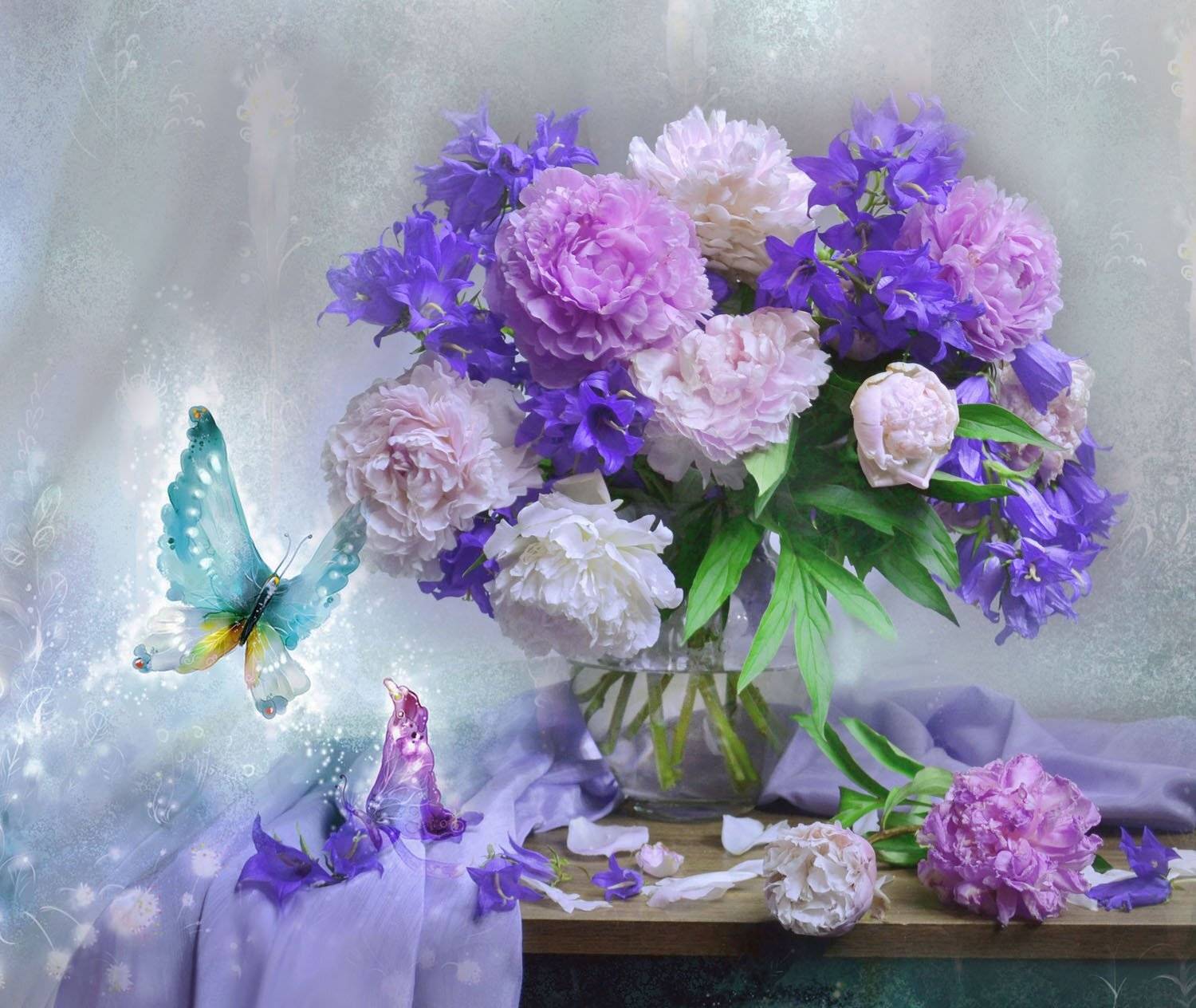 still life,натюрморт, осень, ноябрь, цветы, пионы, фото натюрморт, стихи, колокольчики, Колова Валентина