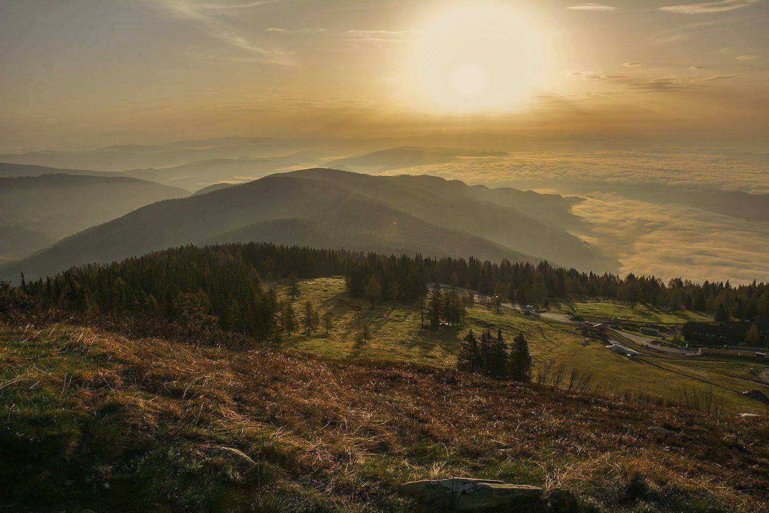 альпы, утро, солнце, тени, туман, Дмитрий Колисниченко