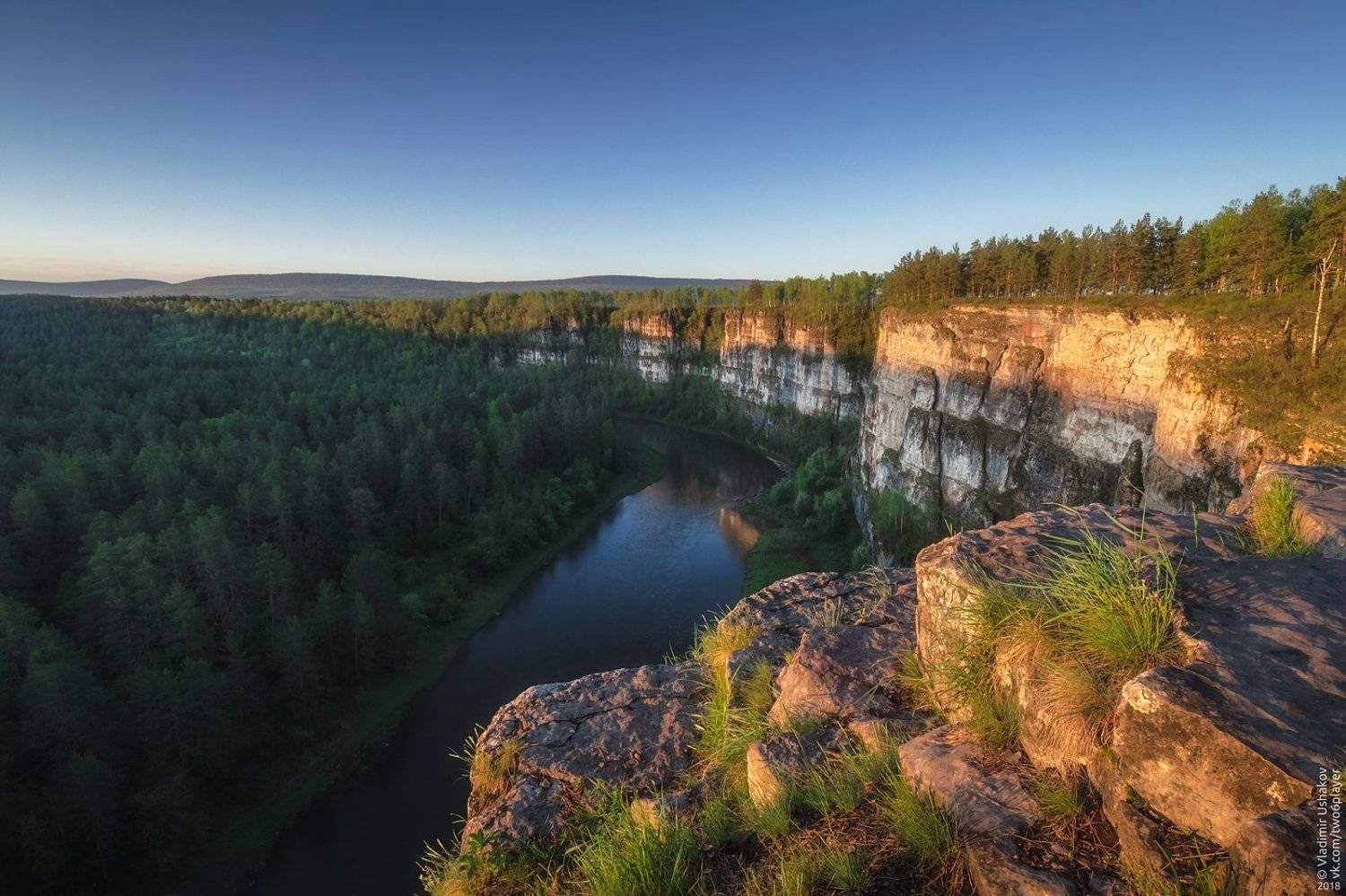 утро, рассвет, скалы, река, ай, большой айский притес, лес, челябинская область, Владимир Ушаков