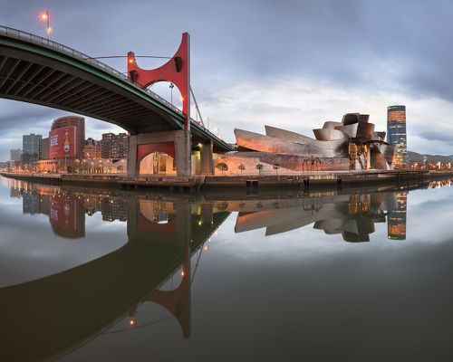 Panorama of Guggenheim Museum in the Morning