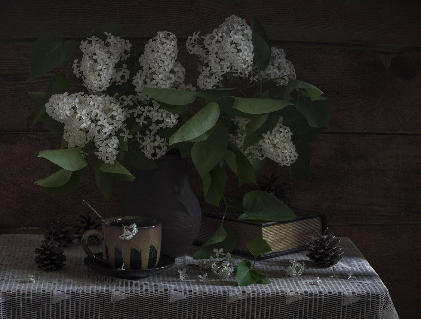 натюрморт,белая сирень, Елена Рубинская