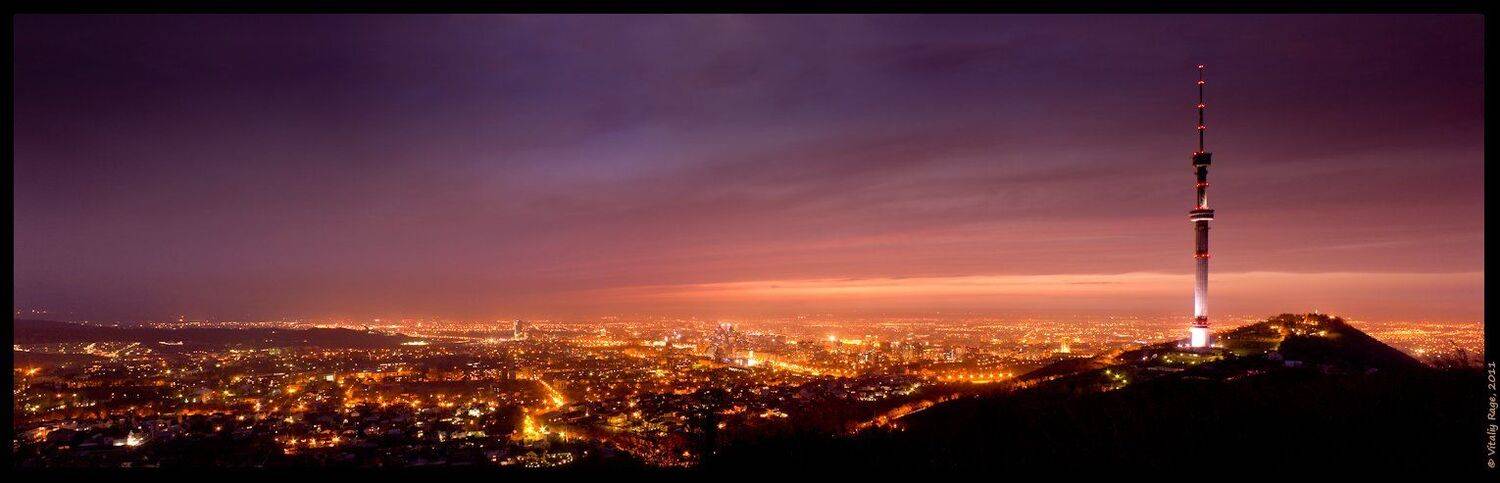 алматы, алма-ата, город, ночь, закат, казахстан, Vitaliy Rage