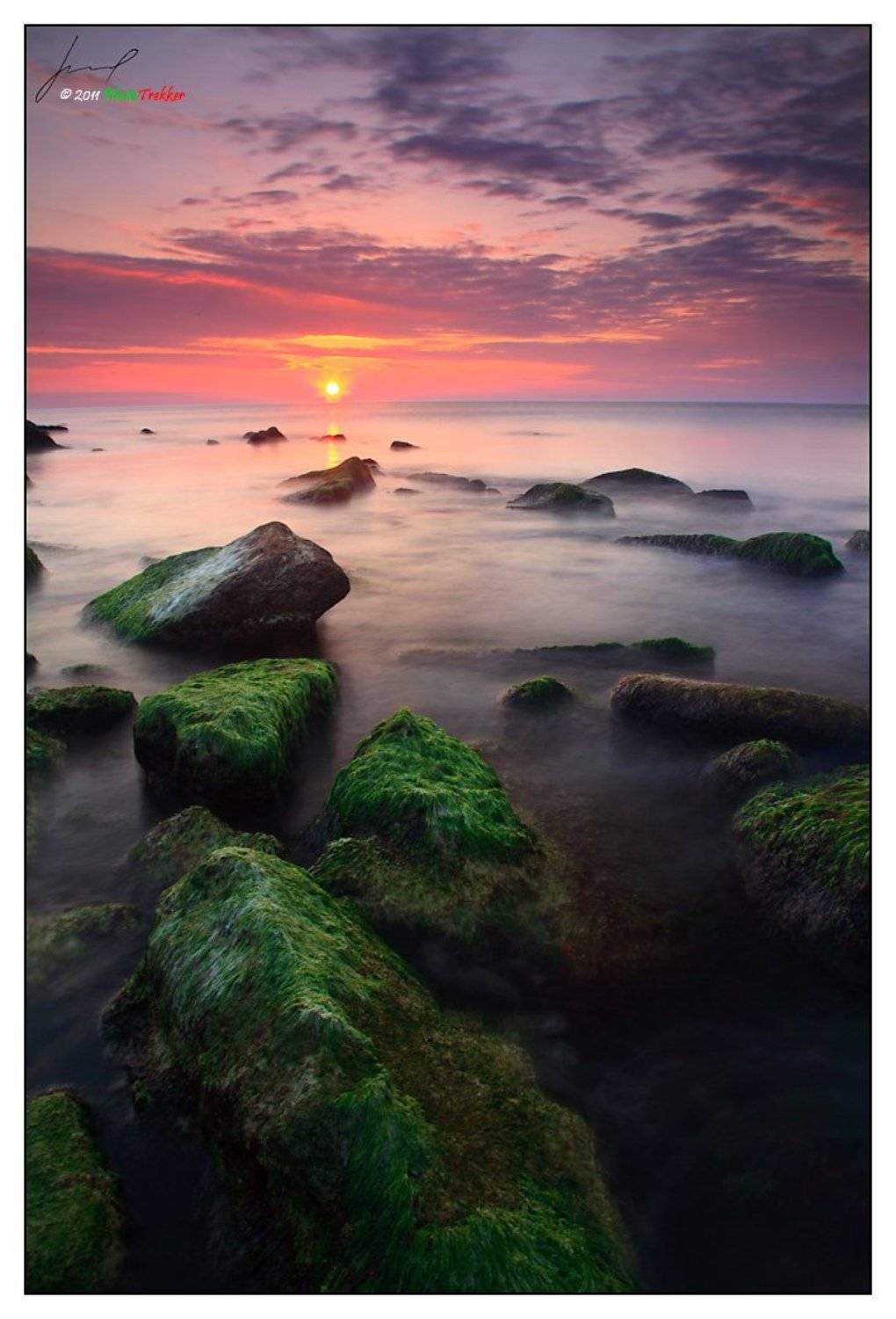 2011, bulgaria, black sea, april, spring, water, blur, rocks, sea weed, sunrise, clouds, sky, o3one