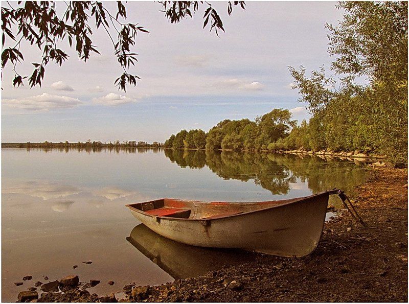 осень, природа, пейзаж, озеро Тихий вечер, наступающей осени... фото превью