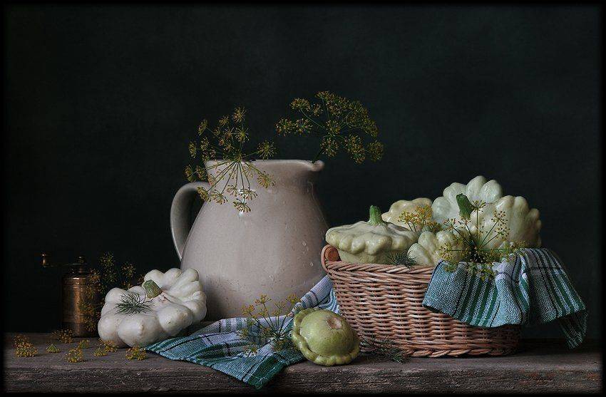 натюрморт, патиссоны, Елена Соловьёва