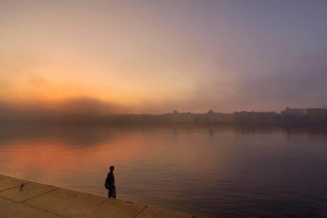 река,нева,санкт,петербург,рассвет,голубь,юноша,питер,александр алексеев, Александр Алексеев
