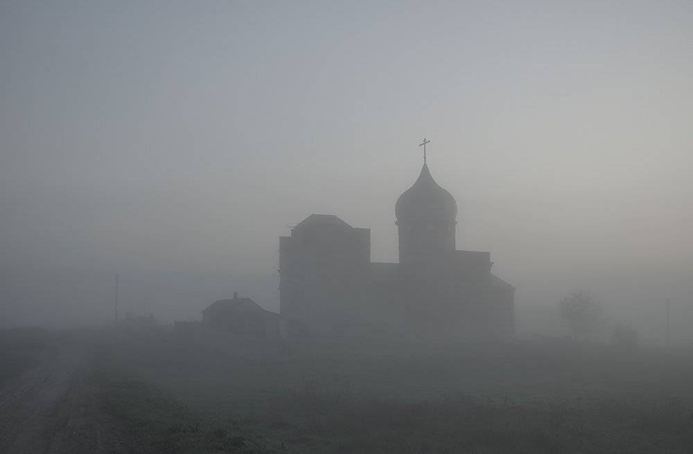 храм,утро,туман, Дeнис Бoдрoв