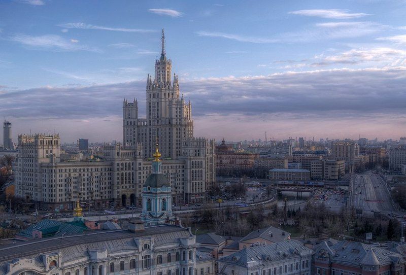 пейзаж, архитектура, город Evening City фото превью