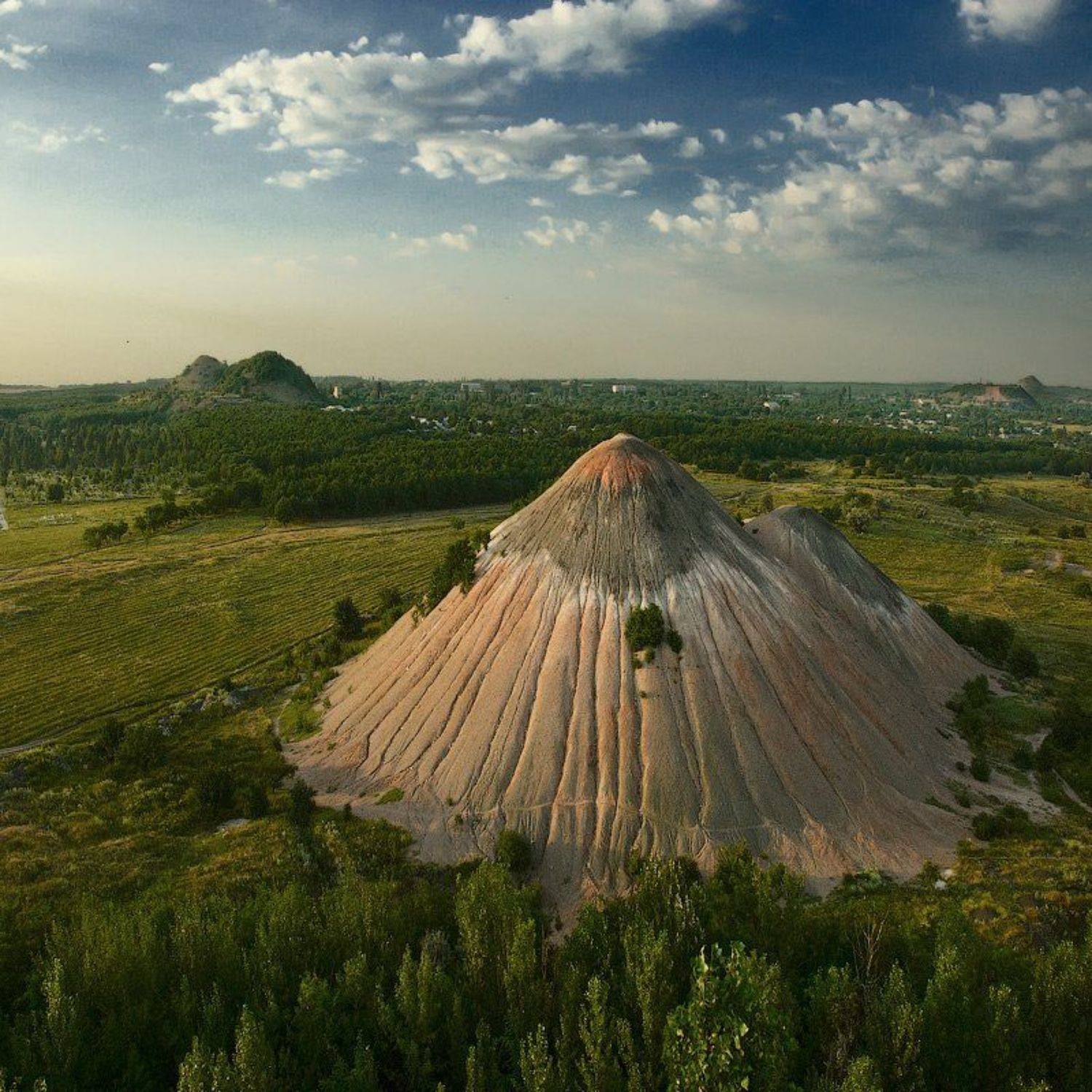 терриконы, закат, Виталий Башкатов