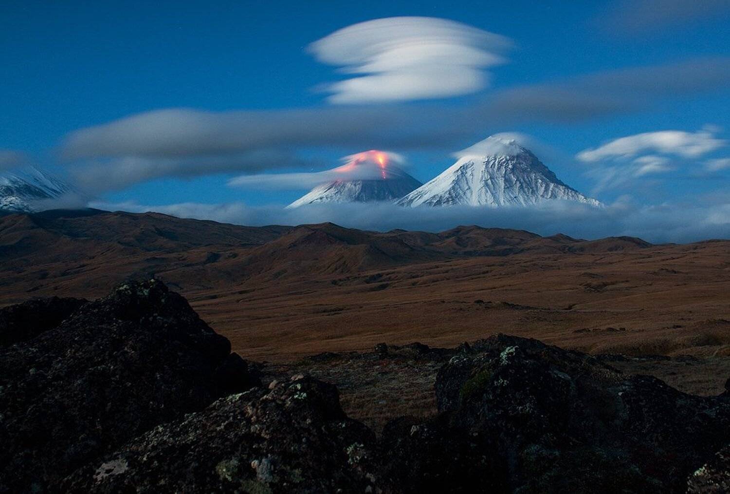 камчатка, вулкан, извержение, лава, вечер, ключевская, сопка, Денис Будьков