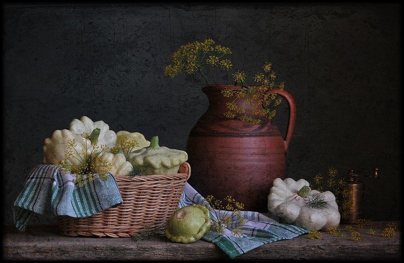 натюрморт, патиссоны С патиссонами   (2) фото превью