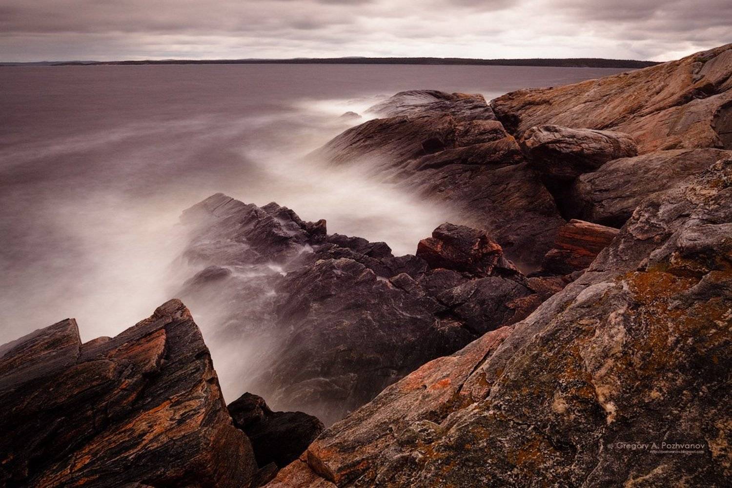 белое, море, луда, седловатая, кереть, чупа, остров, гранит, прибой, long, exposure, white, sea, rock, granit, luda, chupa, island, keret, Григорий Пожванов