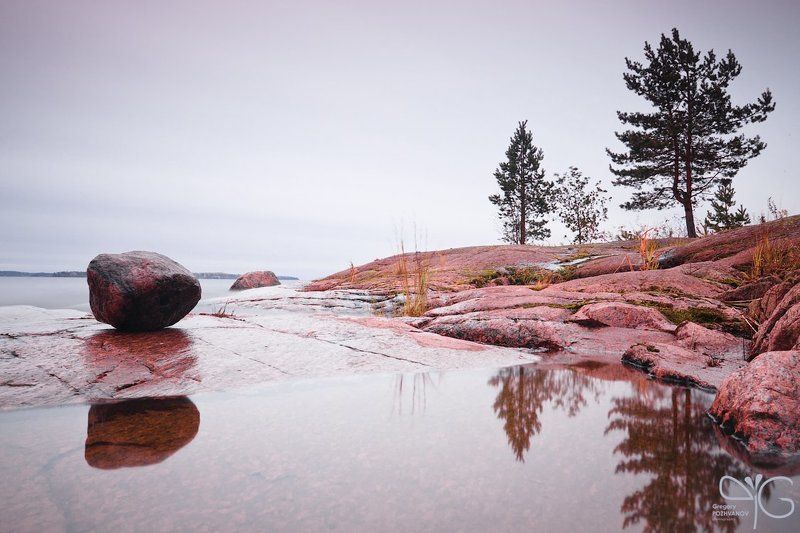 карелия, ладога, озеро, берег, камень, гранит, лехмалахти, ло, осень, сосна, вода, karelia, ladoga, lake, shore, rock, stone, granit, lo, fall, autumn, lehmalahti, pine Каменные берега фото превью