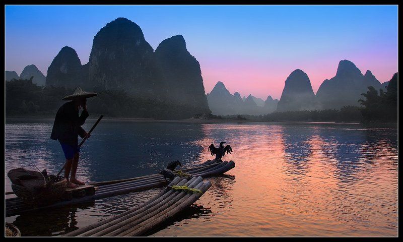 китай, , гуйлинь, , рыбак, , лодка, , баклан Когда баклан сушит крылья..... фото превью