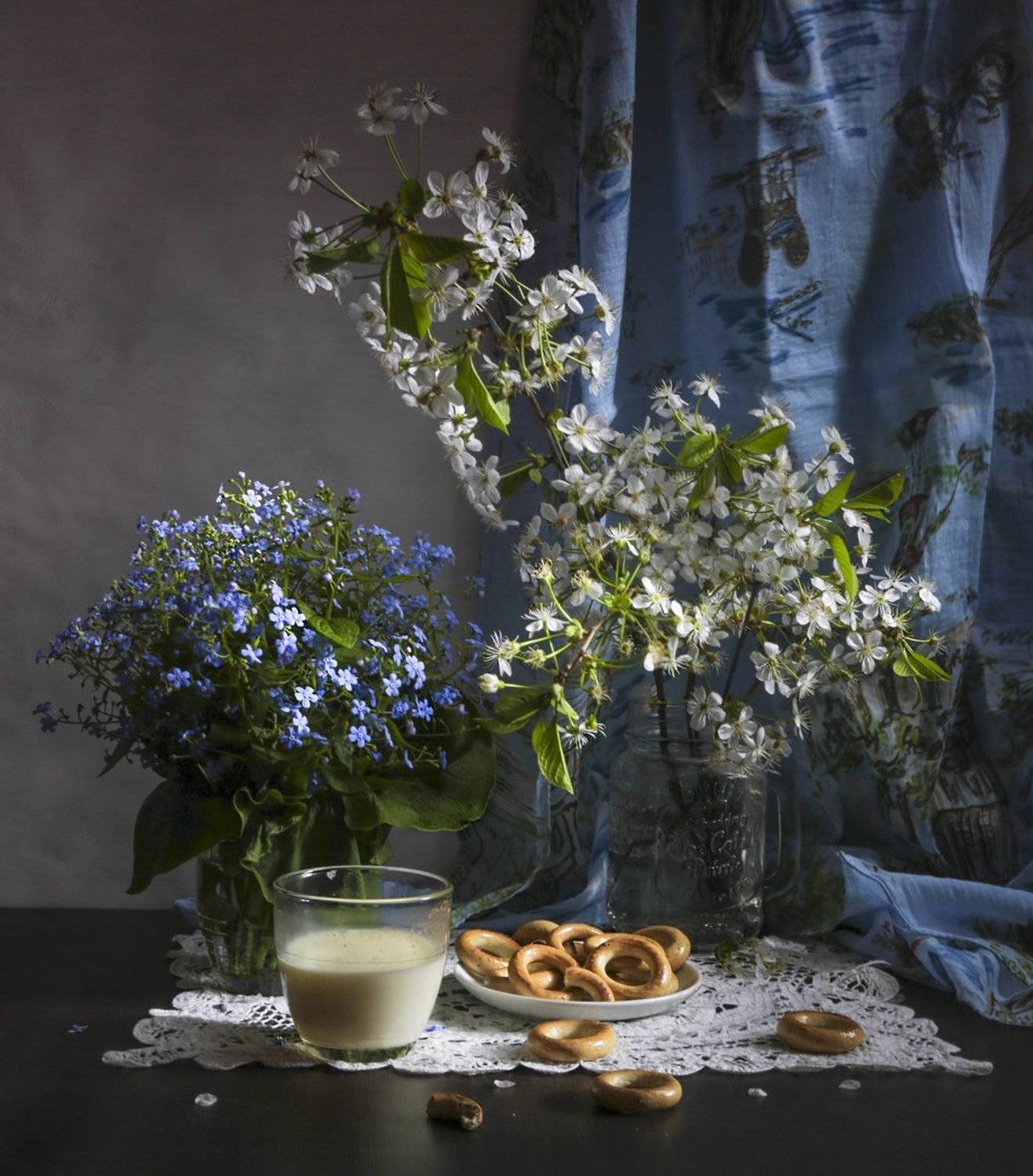 натюрморт,незабудки,сушки,, Zadorina Svetlana