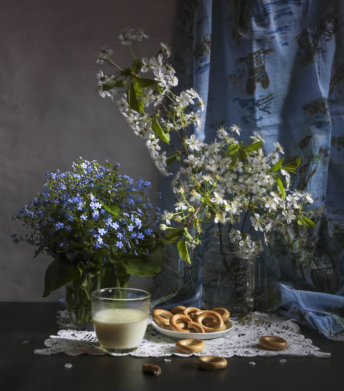 натюрморт,незабудки,сушки, Про незабудки... фото превью