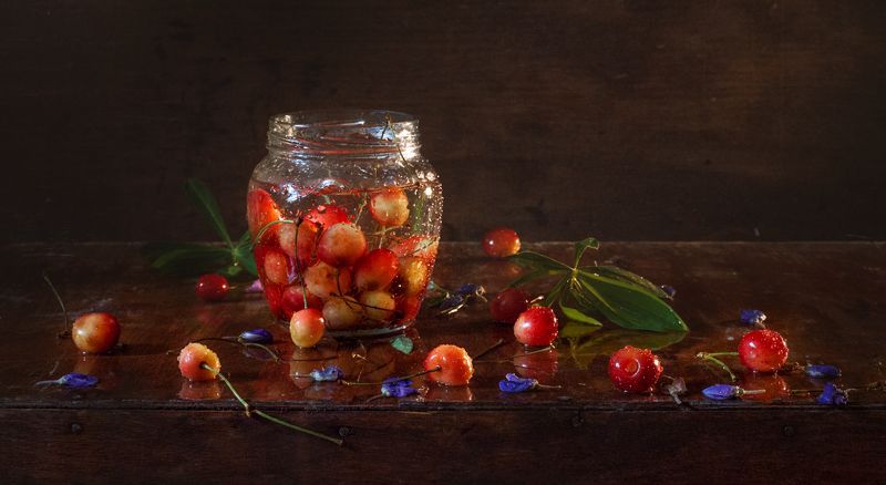 натюрморт, вишня, евгений корниенко,still life, flowers, evgeny kornienko Натюрморт с вишней фото превью