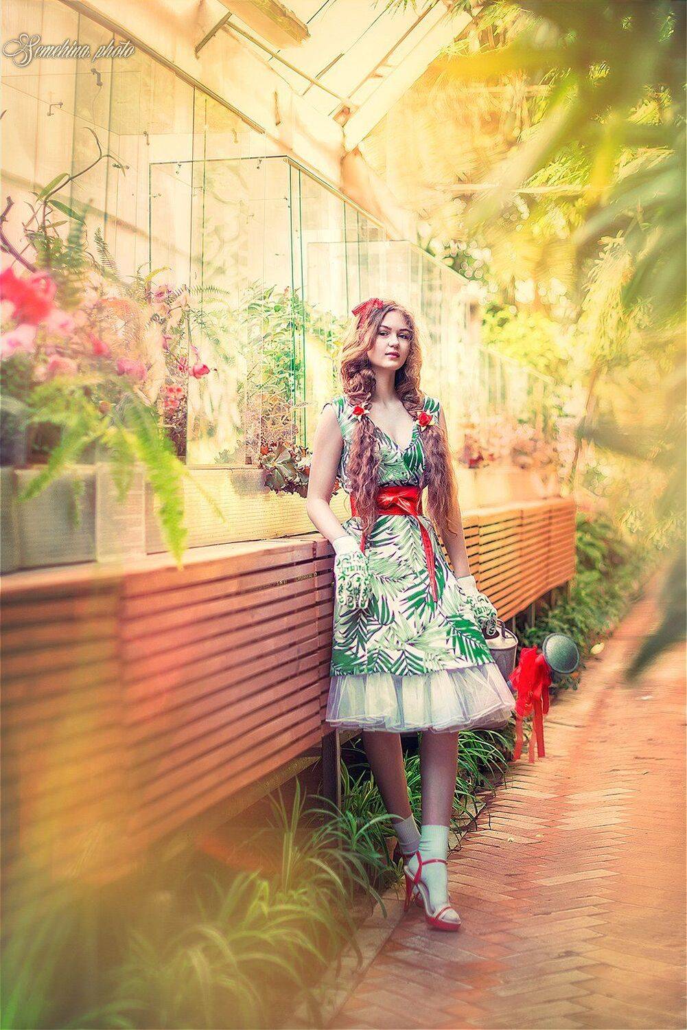 девушка, винтаж, ретро, оранжерея, girl, vintage, retro, Марина Семёхина