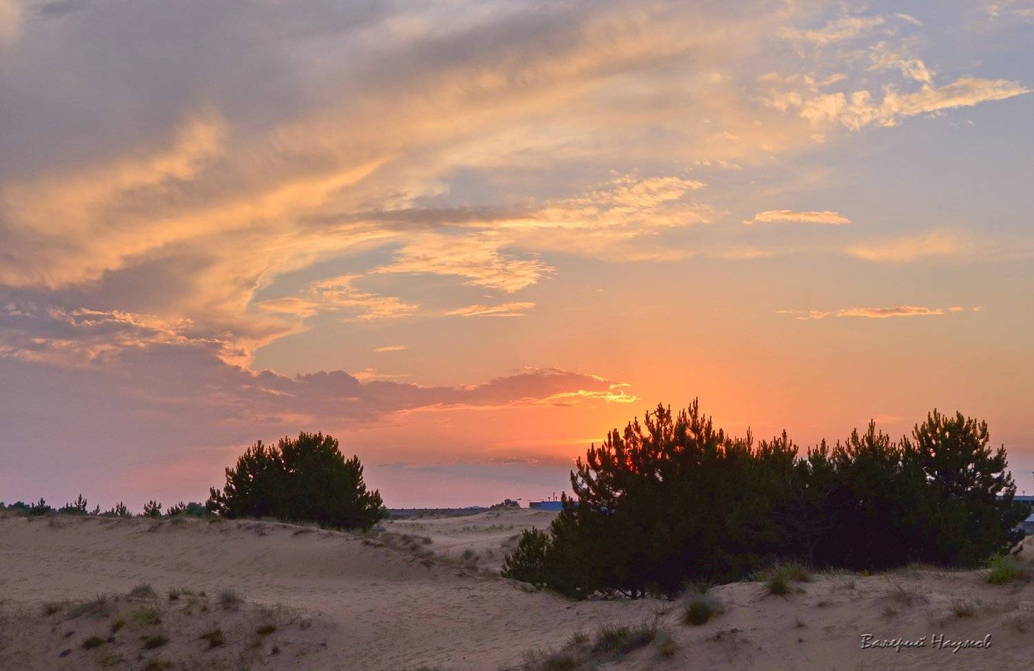 вечер, июнь, закат, небо, облака, Валерий Наумов