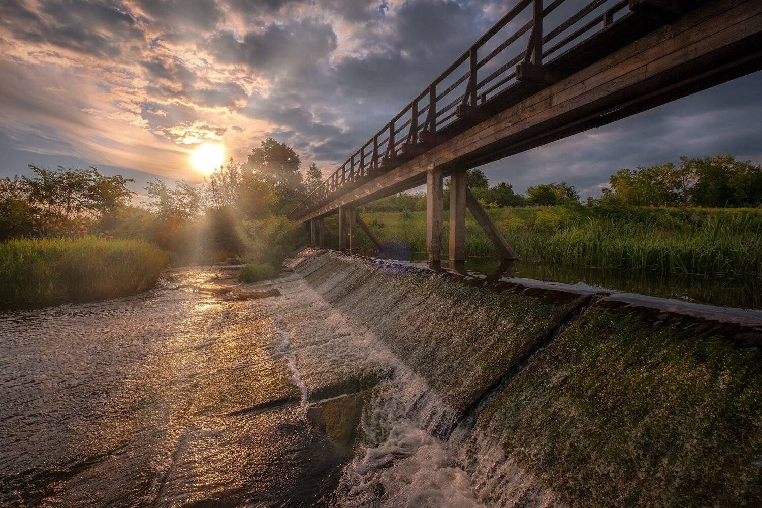 пейзаж, природа, река, каменка, порог, суздаль, утро, мост, Андрей Чиж
