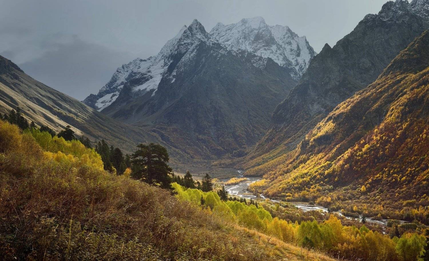 горы осень домбай, Александр Жарников