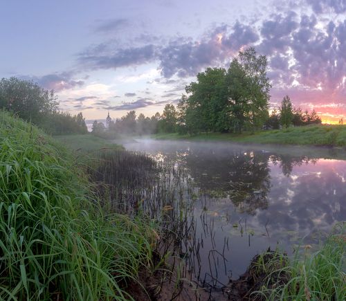 Утро в Новгородской деревне.