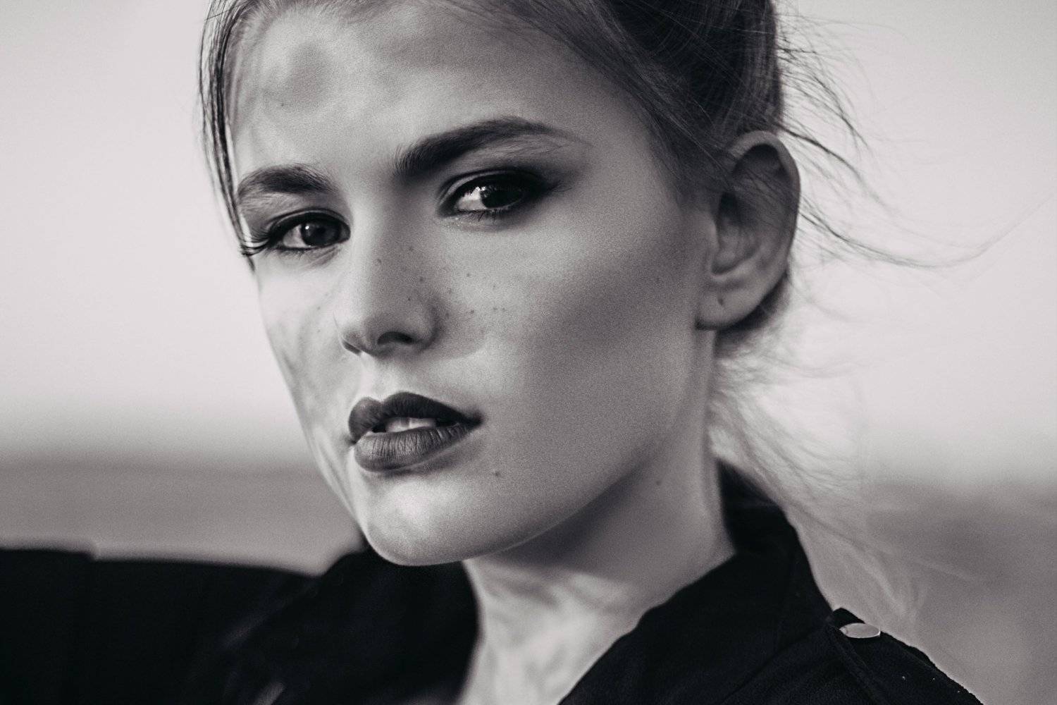 портрет, чб, девушка, Алла Долгова