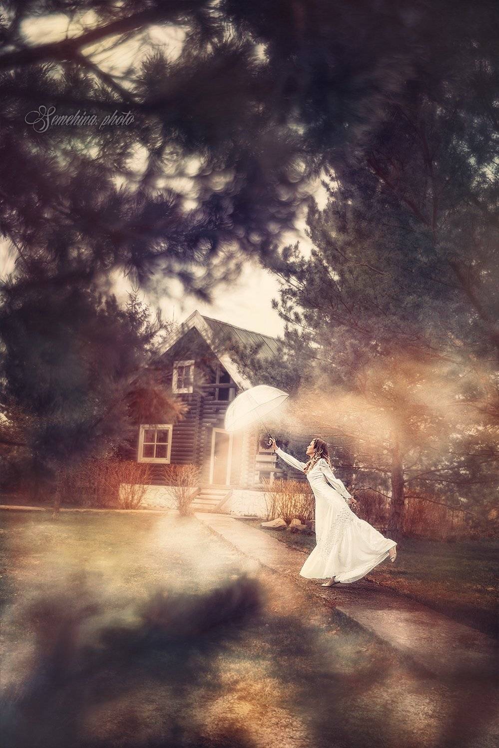 девушка, винтаж, сказка, мэри поппинс, ретро, белый, зонт, girl, white, ambrella, vintage, retro, Марина Семёхина