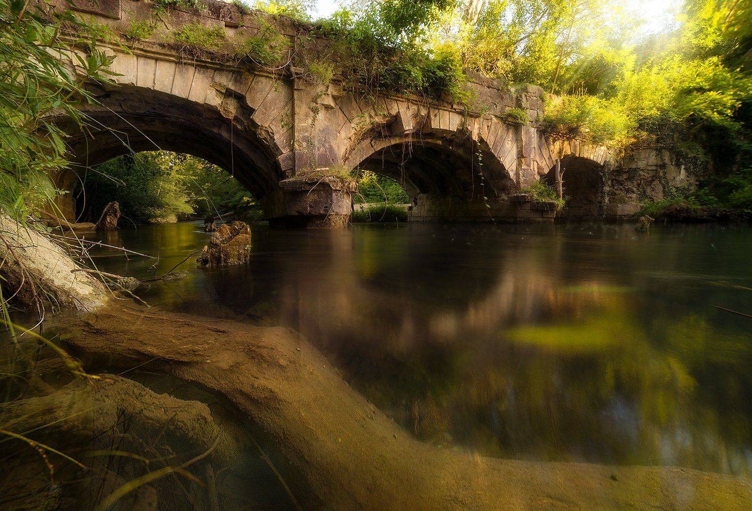 акведук, река, крым, лето, мост, лес, Макс