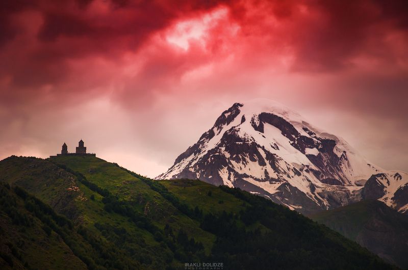 travel, landscape, mountain, snow, rain, view, love, nature, green, trees, sunset, relax, hiking Travel in Kazbegi, Georgia фото превью