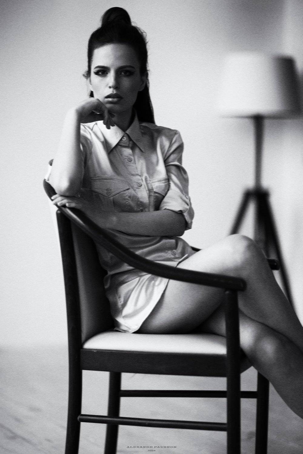 portrait, girl, beauty, blackandwhite, sensual, Paushok Alexander