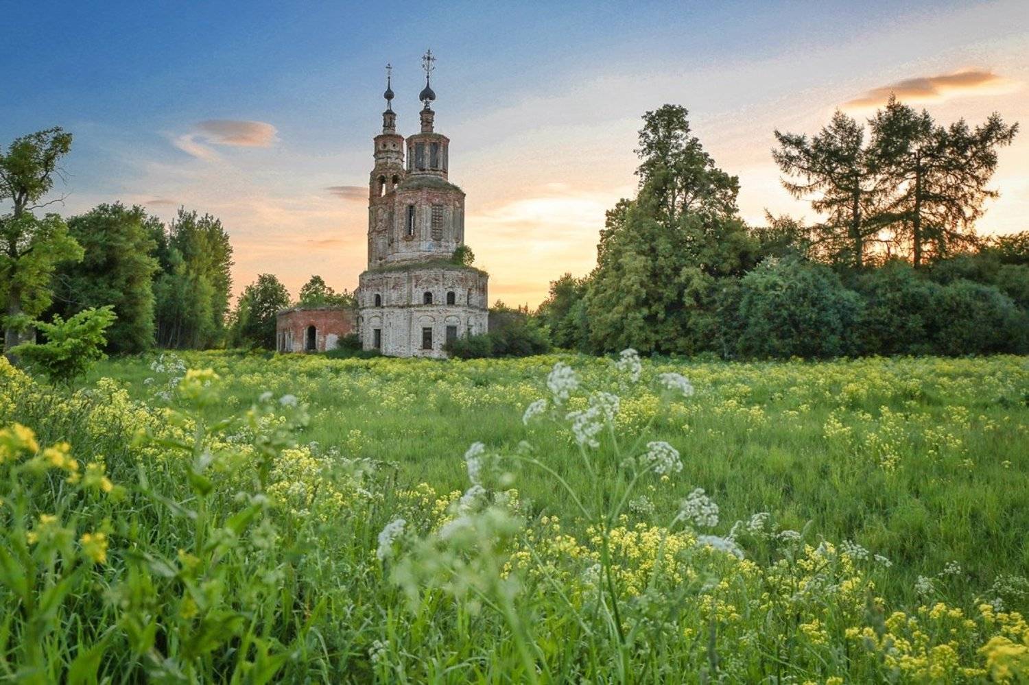 лето,храм,цветы,закаты,природа,, Zadorina Svetlana