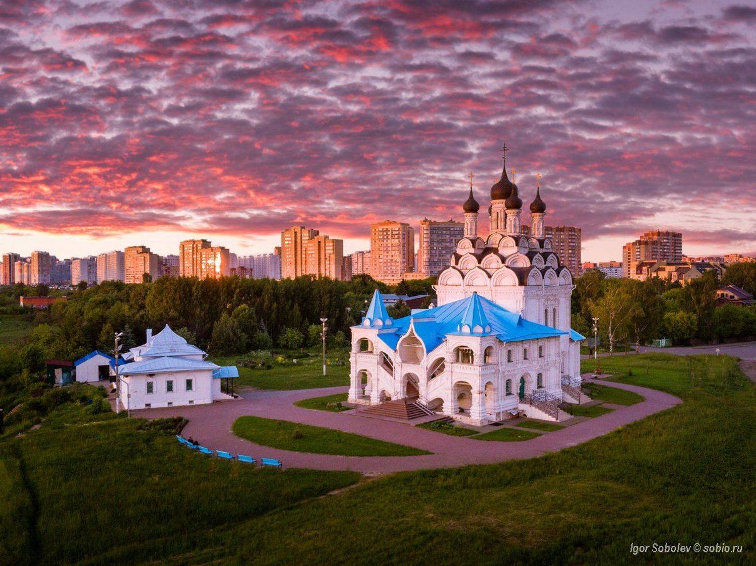 храм благовещения пресвятой богородицы, подмосковье, вечер, church of the annunciation, moscow, evening, Соболев Игорь