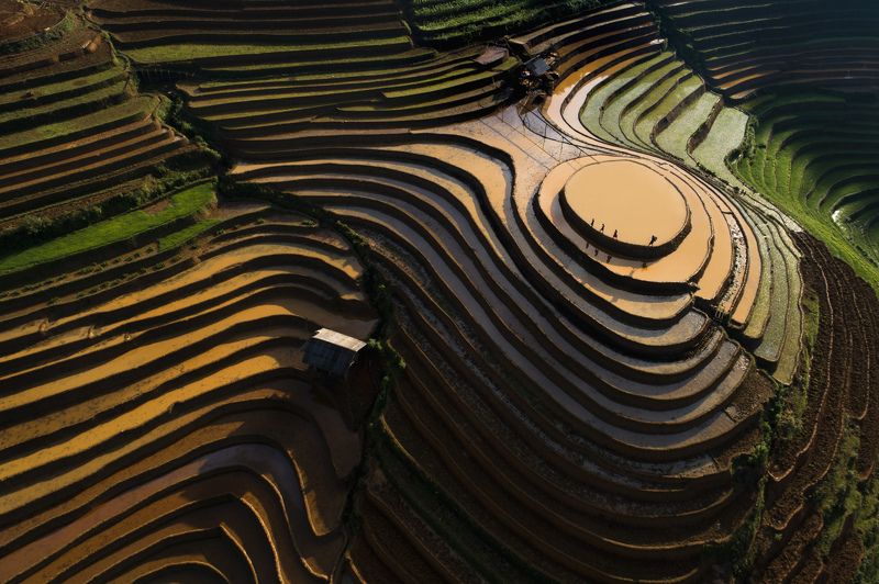 Teraces in the water pouring season фото превью