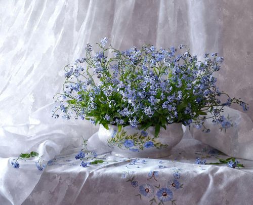 Акварель незабудок...