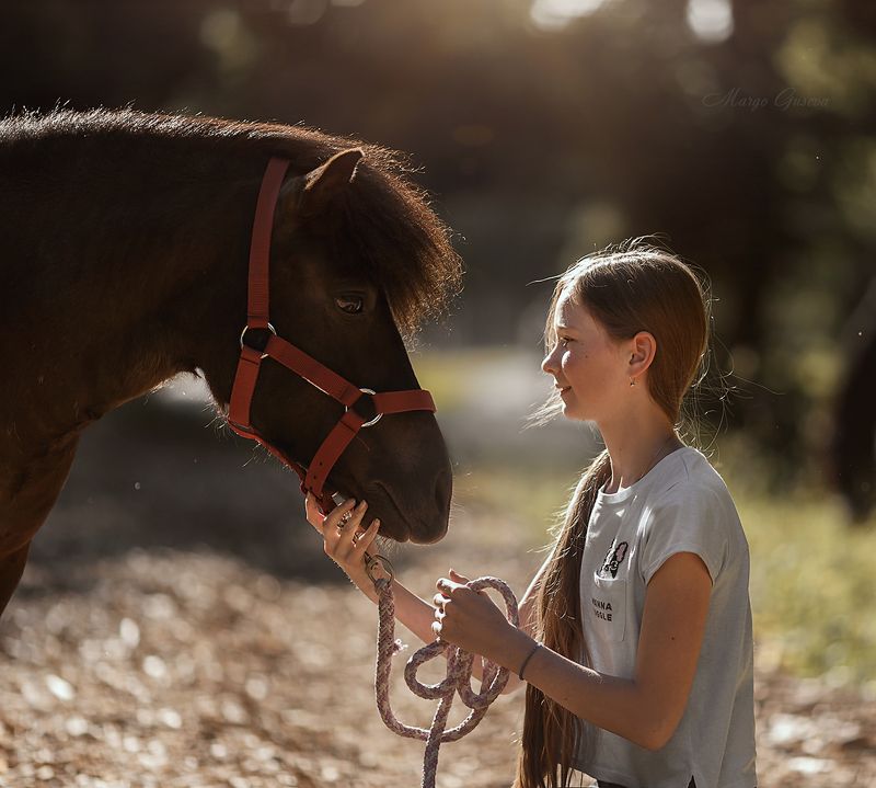 лошадь, пони, девочка, дети, солнце, лето,  природа, Маргарита Гусева, Margarita Guseva Хозяйка фото превью