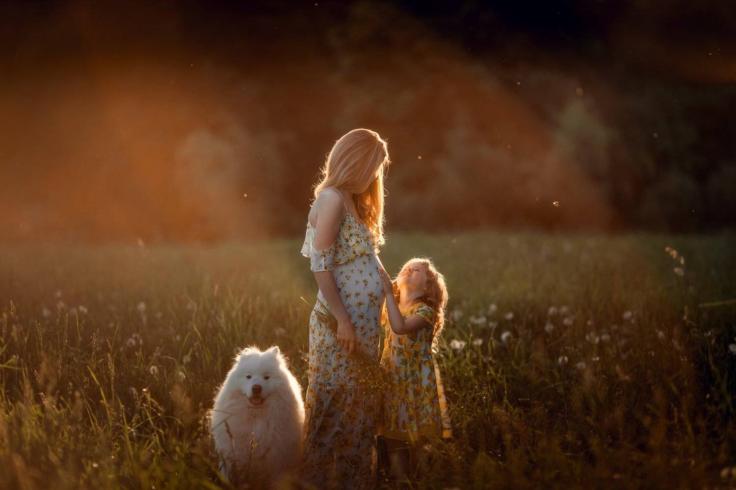 мама, дочь, в ожидании, беременность, семья, собака, лето, Юлия Храпова