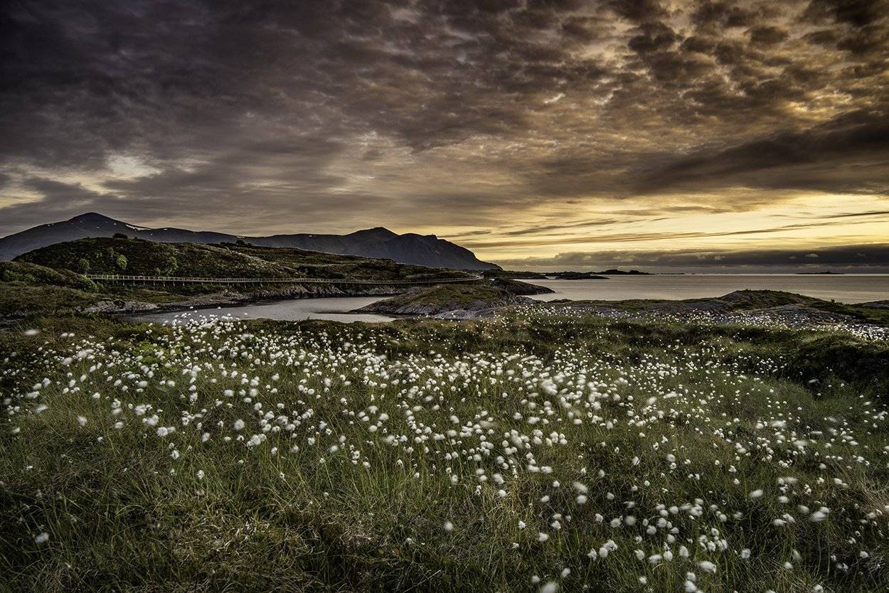 norway, landscape, midnight, sunset, atlantic ocean road, Sylwia Grabinska