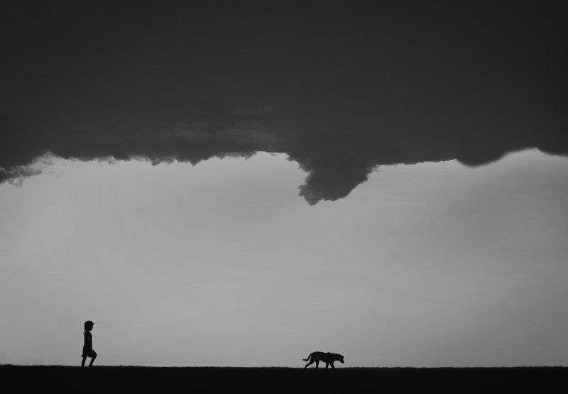 With dog фото превью