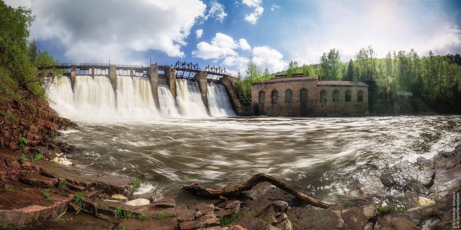 гэс, гидроэлектростанция, пороги, порожская гэс, река, большая сатка, челябинская область, Владимир Ушаков