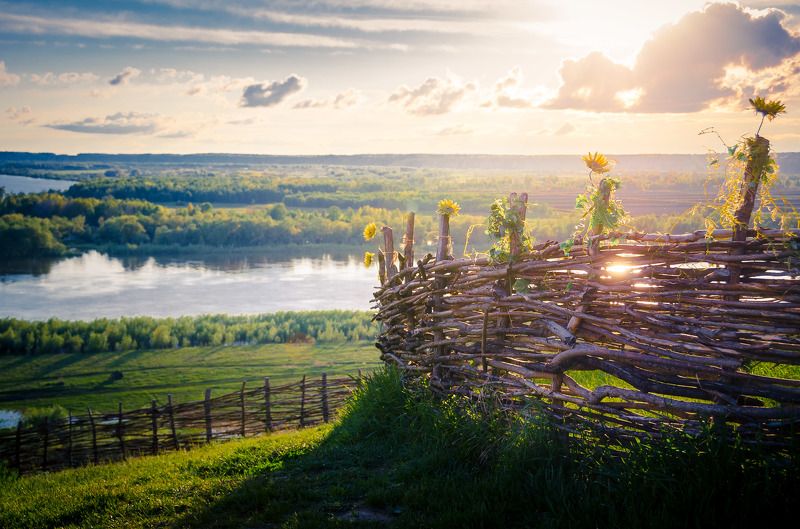россия, деревня, глубинка, природа, тобольск, абалак, landscape, village, country Плетень фото превью