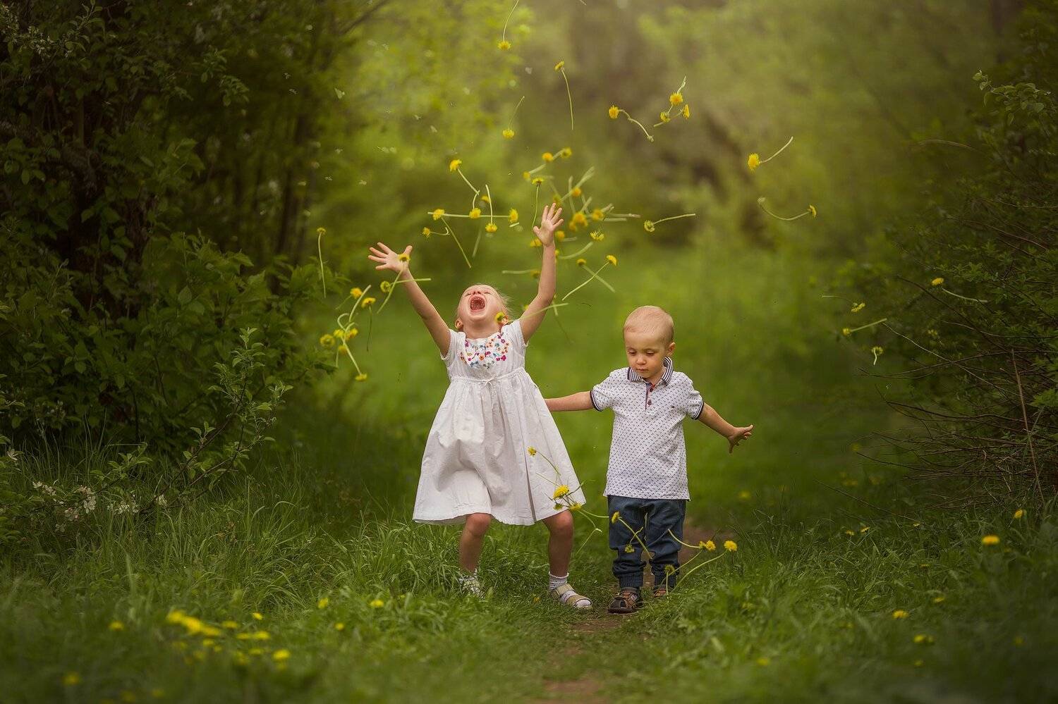 дети, одуванчики, Ника Колесникова