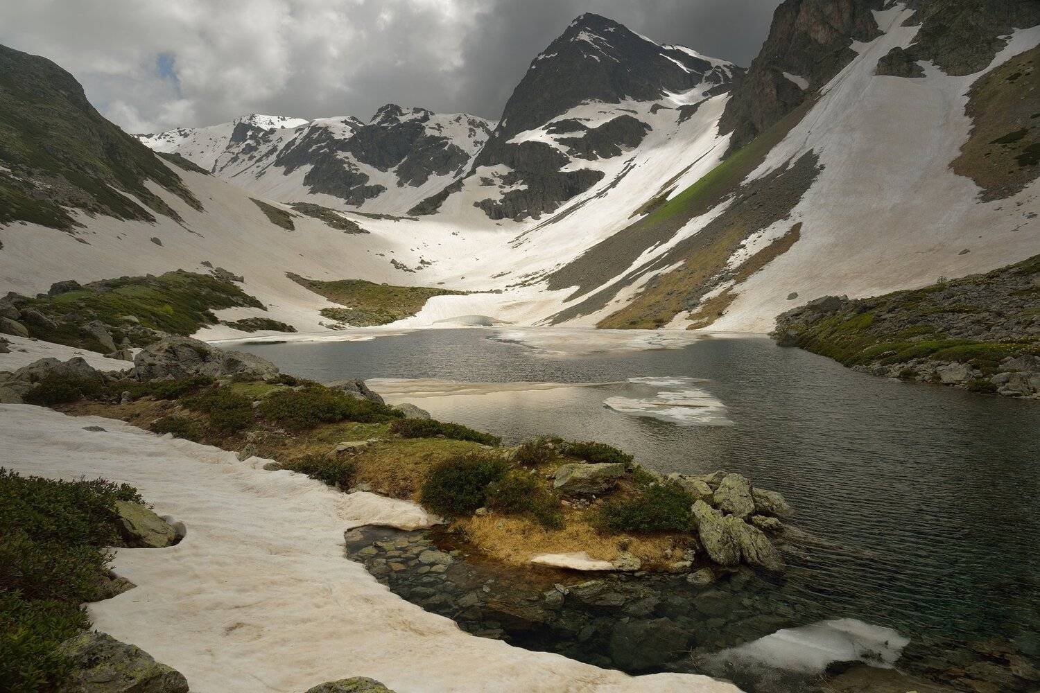 горы лето озеро вечер, Александр Жарников