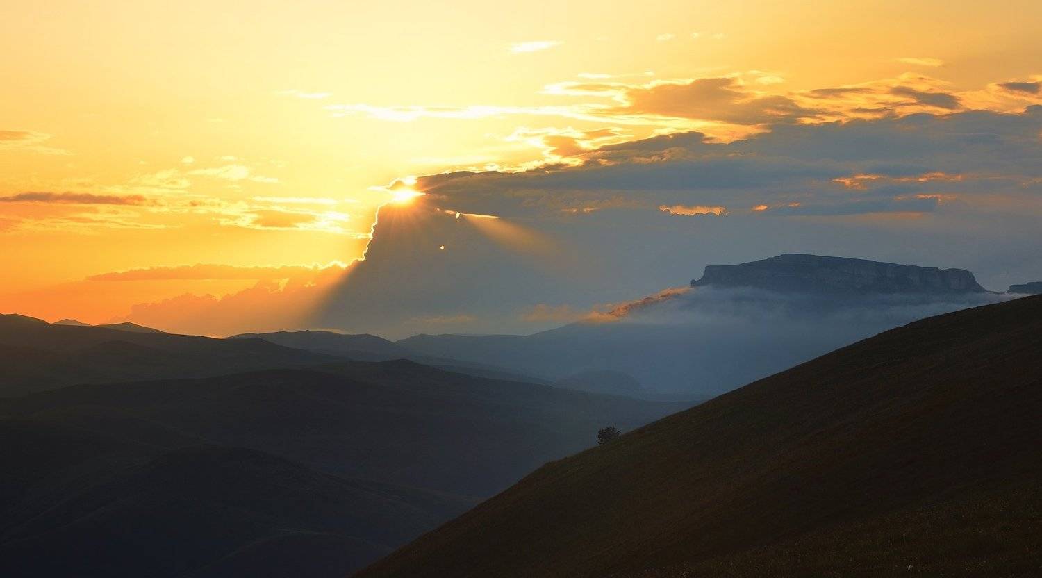 горы лето закат, Александр Жарников