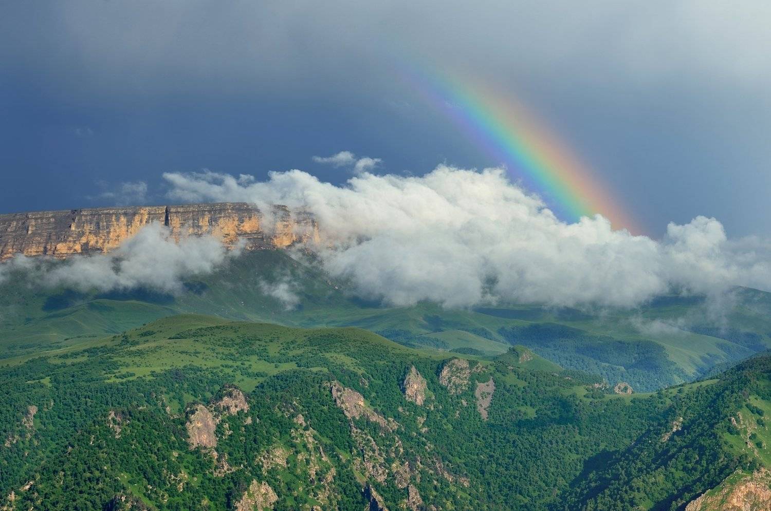горы лето дождь радуга, Александр Жарников