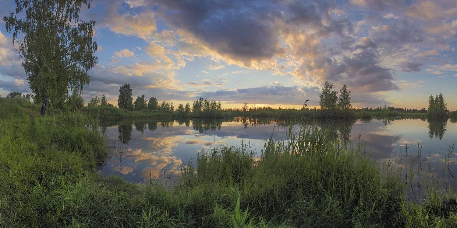 пейзаж,озеро,вечер, Елена Рубинская