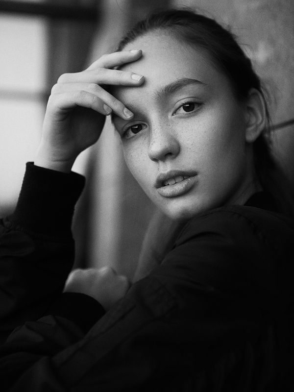 девушка, портрет, чб Настя фото превью